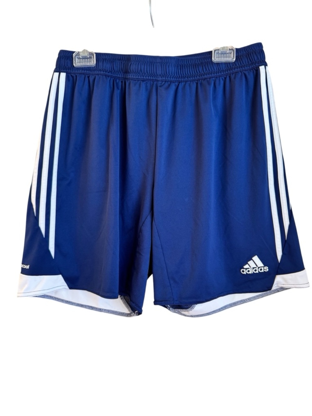 Adidas Climacool Blue White Athletic Shorts Men XL 3-Stripe Gym Soccer Training